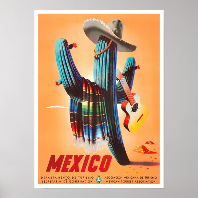 Affiche de voyage vintage mexicaine (Devant)