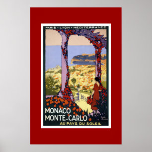 Affiche de voyage vintage Monaco Monte Carlo