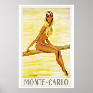 Affiche de voyage vintage Monte Carlo Monaco