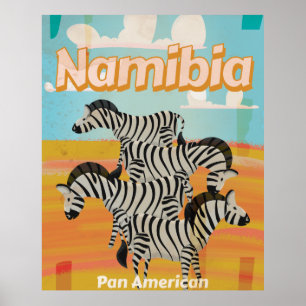 Affiche de voyage vintage Namibie