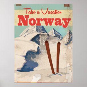 Affiche de voyage vintage Norvège