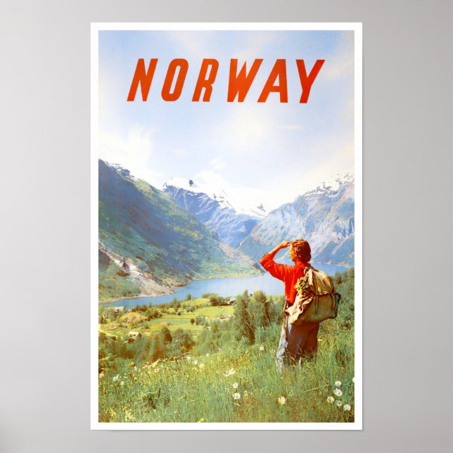 Affiche de voyage vintage Norvège (Devant)
