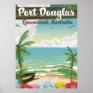 Affiche de voyage vintage Port Douglas Australie