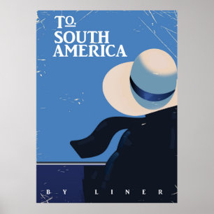Affiche de voyage vintage pour l'Amérique du Sud