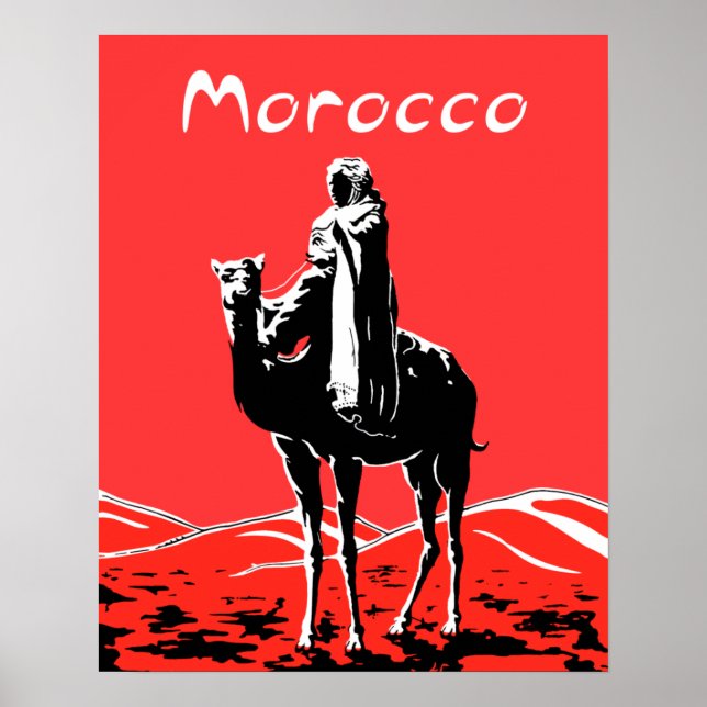 Affiche de voyage vintage pour le Maroc (Devant)