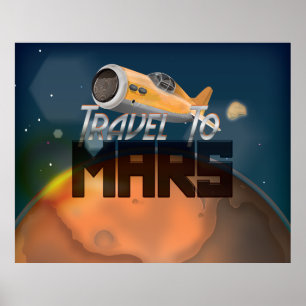 Affiche de voyage vintage pour Mars