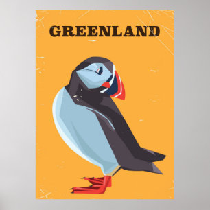 Affiche de voyage vintage Puffin du Groenland
