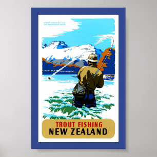 Affiche de voyage vintage restaurée de Nouvelle-Zé