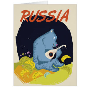 Affiche de voyage Vintage Russia Bear