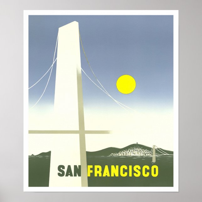 Affiche de voyage vintage San Francisco (Devant)