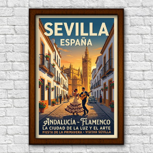 Affiche de voyage vintage Séville, Espagne des ann
