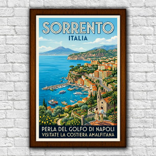 Affiche de voyage vintage Sorrento, Italie années