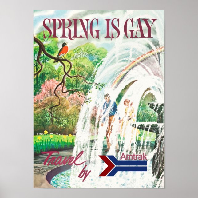 Affiche de voyage vintage Spring (Devant)