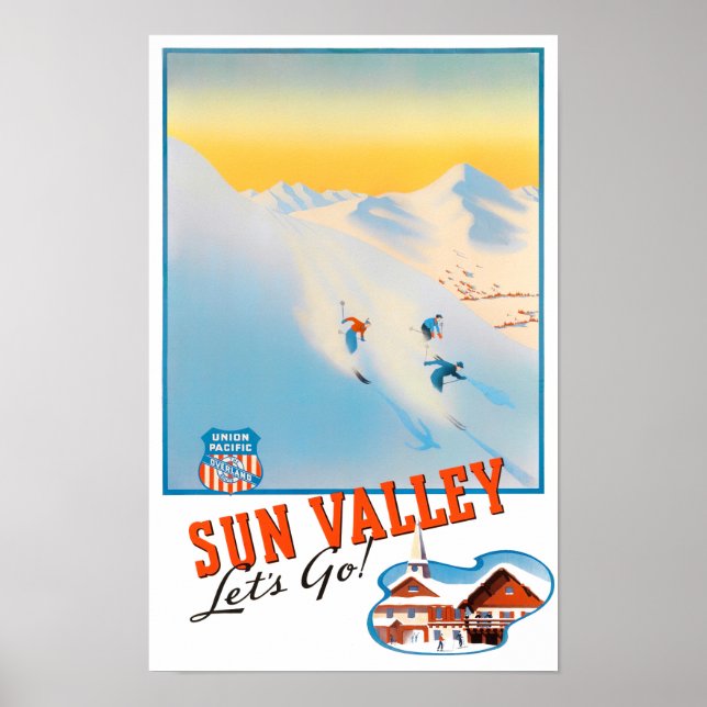 affiche de voyage vintage Sun Valley (Devant)