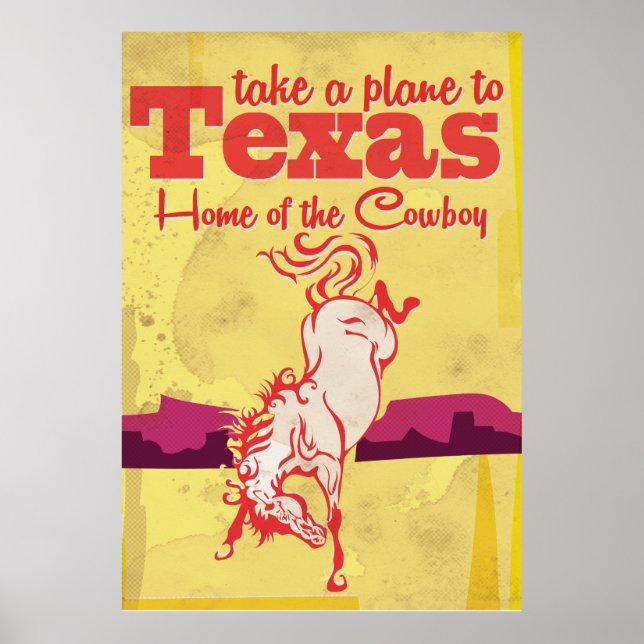 Affiche de voyage vintage Texas (Devant)
