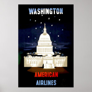 Affiche de voyage vintage Washington DC