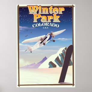 Affiche de voyage vintage Winter Park colorado