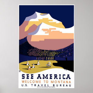 Affiche de voyage - voir l'Amérique