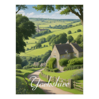 Affiche de voyage Yorkshire Angleterre