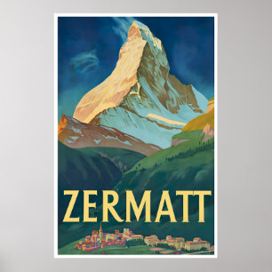 Affiche de voyage Zermatt Suisse Art Impression su