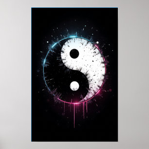 Affiche de yin yang splash art - Décor zen