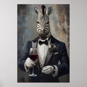 Affiche de zèbre en smoking, Affiche d'animal, Zèb