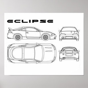 affiche d'éclipse de mitsubishi