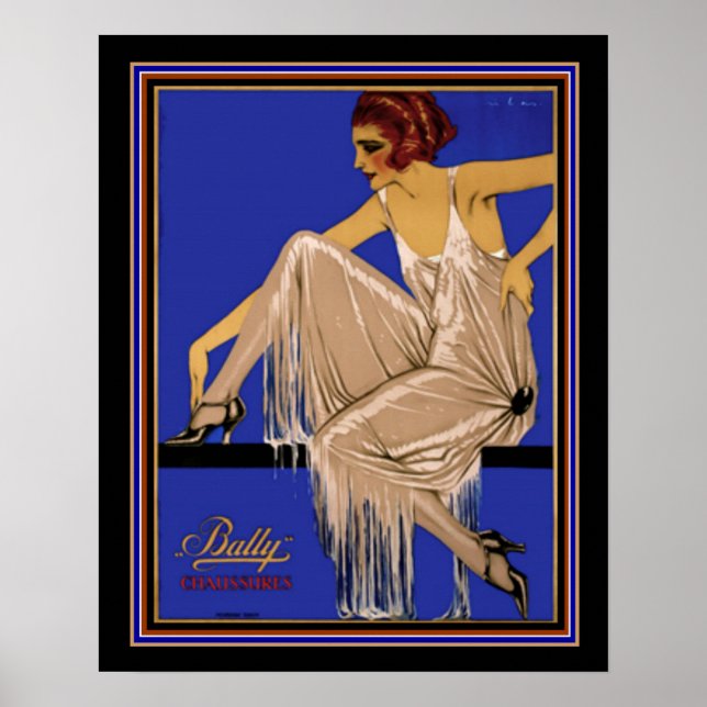 Affiche déco de Bally Chaussures 16 x 20 ca. 1924 (Devant)