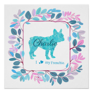Affiche décoration bleu pastel personnalisée pour