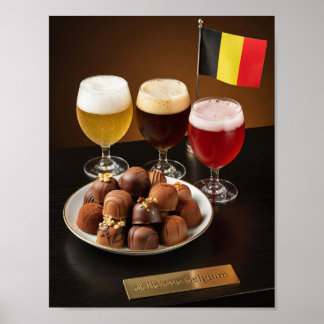 Affiche Délice de Bière et Chocolat Belge
