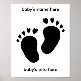 affiche d'empreintes de pieds de bébé avec des ort