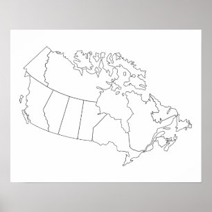 Affiche d'ensemble de carte du Canada