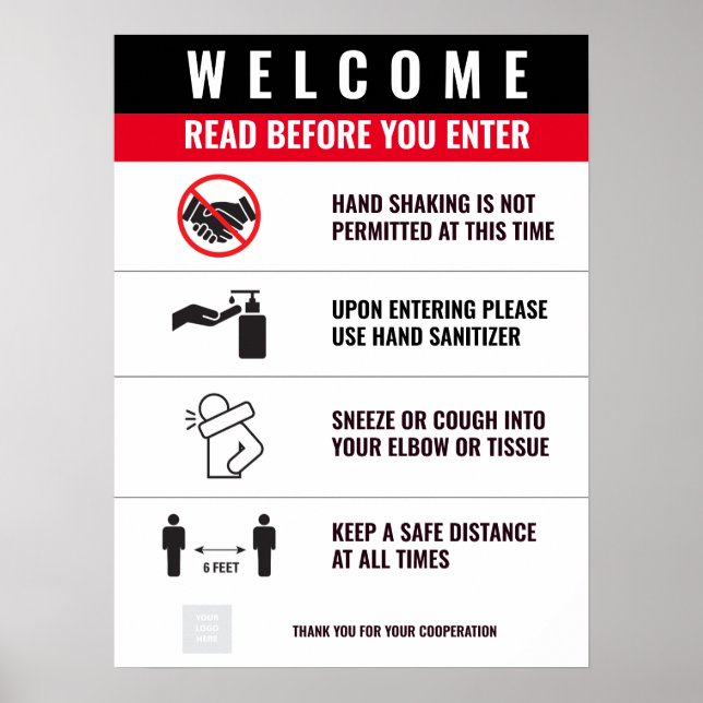 AFFICHE D'ENTRÉE DE COVID (Devant)