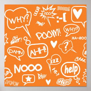 affiche des bulles de discours orange 02