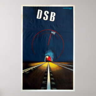 Affiche des chemins de fer nationaux danois DSB
