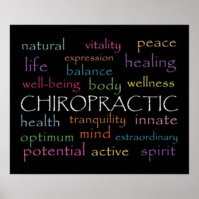 Affiche des mots inspirés de la chiropratique (Devant)