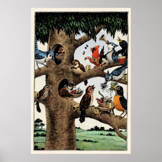 Affiche des oiseaux chanteurs