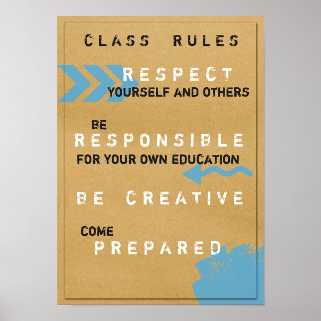 Affiche des règles de classe (personnalisable) (Devant)