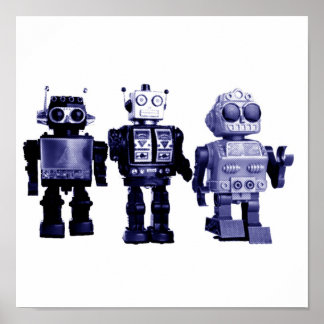 affiche des robots bleus