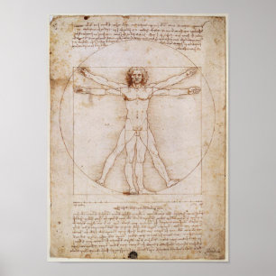 Affiche d'homme de Leonardo da Vinci Vitruvian