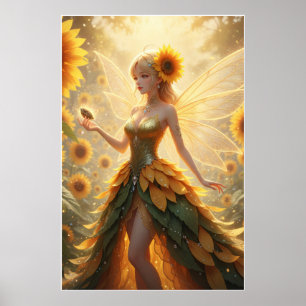 Affiche d'illustration de fantaisie de fée tournes