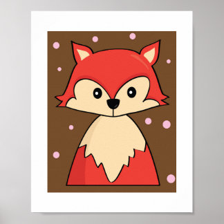 Affiche d'illustration du renard roux de la forêt