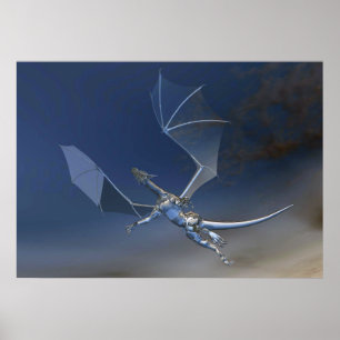 affiche d'imaginaire de dragon de verre volant