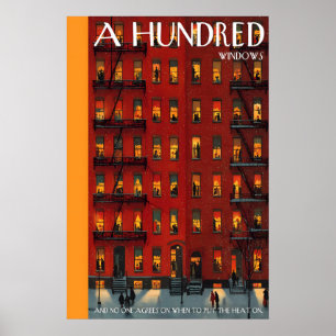 Affiche d'immeuble d'appartements  Fenêtres éclair
