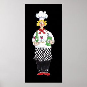Affiche d'impression de chef d'échantillon de vin