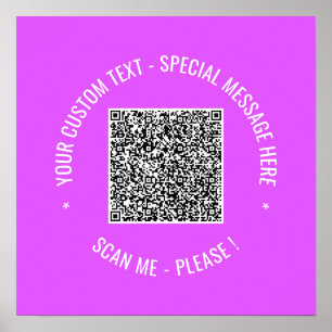 Affiche d'impression de code QR avec texte personn