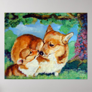 Affiche d'impression de corgi de Gallois de