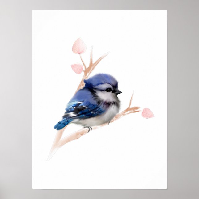 Affiche d'impression de l'oiseau geai bleu (Devant)