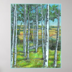 Affiche d'impression de paysage artistique des con