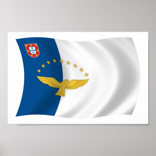 Affiche d'impression du drapeau des Açores (Devant)